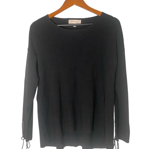 Philosophy Womens Sweater Size Medium Black Long Sleeves - Picture 1 of 7